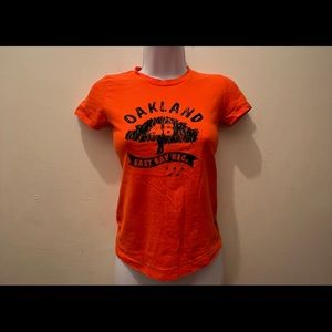 Blue Marlin Oakland Velvet Orange Graphic Short Sleeve Tee